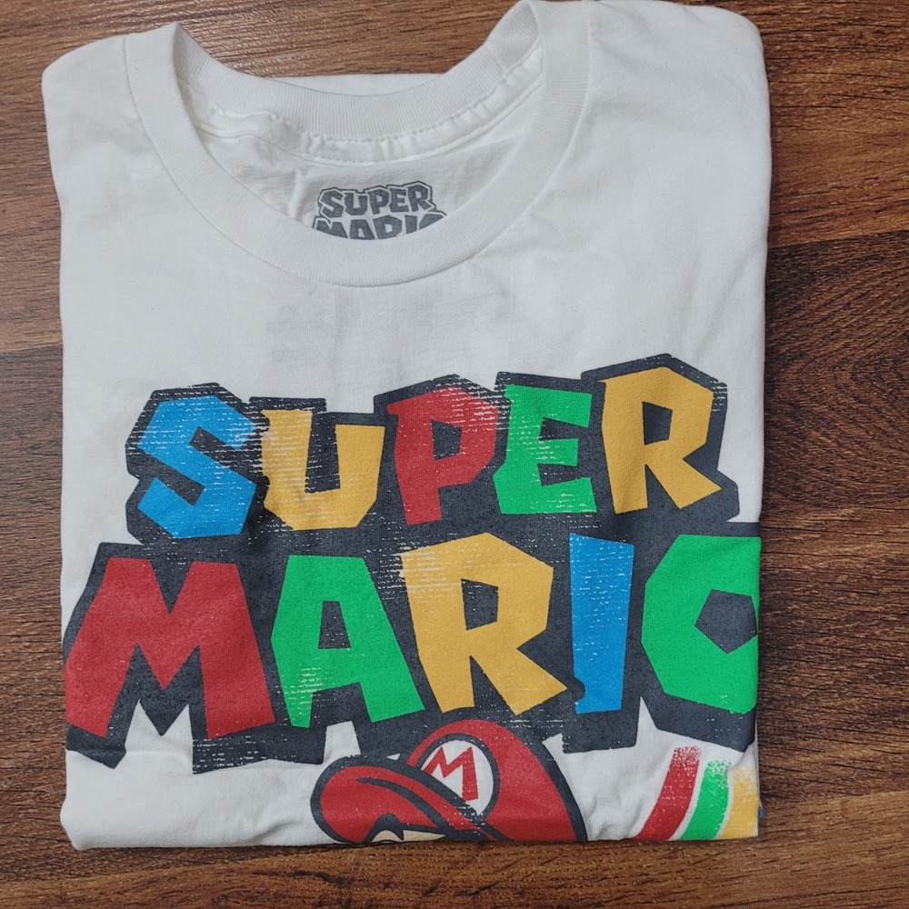 Super‎ Mario Bros Made in 85 Graphic T Shirt White Short Sleeve Mens Womens